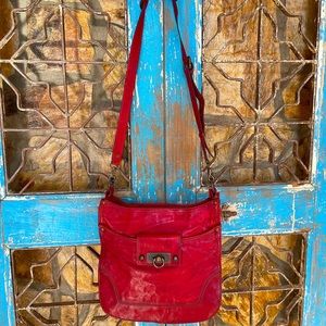 Frye red bag with adjustable strap